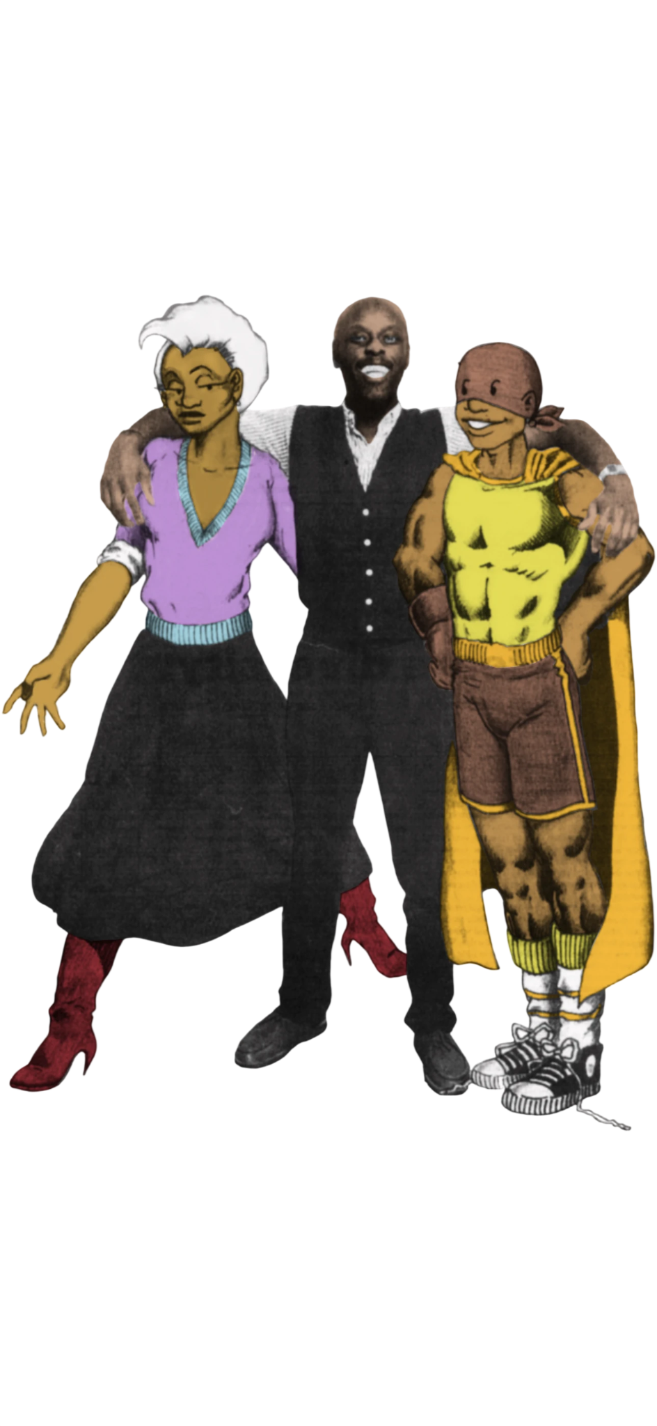 Rupert Kinnard with Cathartic Comics characters